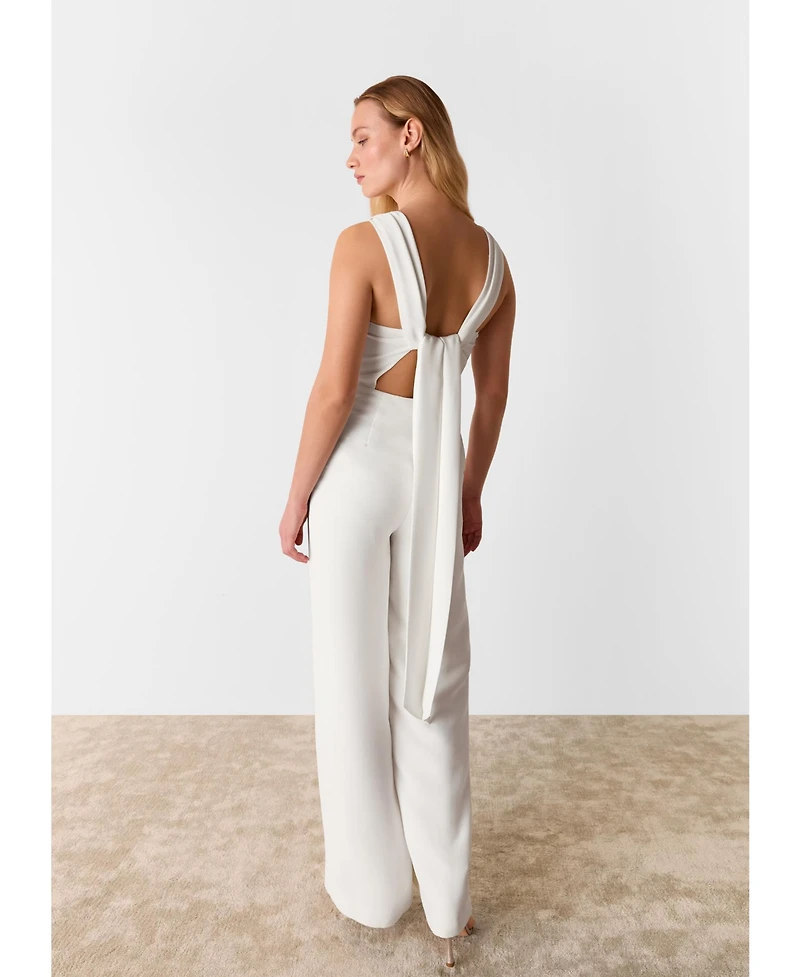 Whistles Women's Tie Back Wide Leg Bridal Jumpsuit