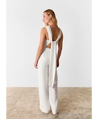 Whistles Women's Tie Back Wide Leg Bridal Jumpsuit