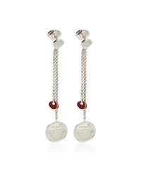 Pre-Owned HERMES Rose Gold and Sterling Silver Ex-Libris Drop Earrings