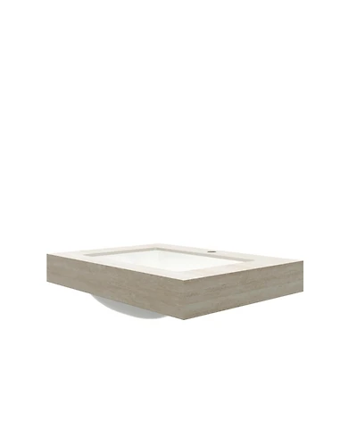 Busdays Inch Roma Travertine Pattern Sintered Stone Countertop with Undermount Ceramic Basin One Pre Drilled Faucet Hole No Cabinet