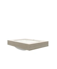 Busdays Inch Roma Travertine Pattern Sintered Stone Countertop with Undermount Ceramic Basin One Pre Drilled Faucet Hole No Cabinet