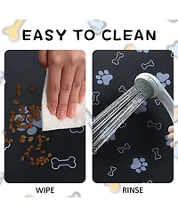 Aronkl Pet Cat Dog Feeding Mat Non-Slip Quick Dry Absorbent Easy Clean Durable