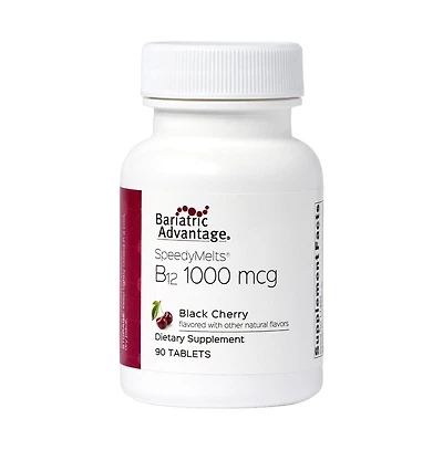 Bariatric Advantage B 12 Speedy Melts, Vitamin B12 Supplement, Fast Melting with Folic Acid for Cherry, 90 Count