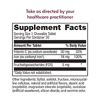 Bariatric Advantage Iron 18 Milligram with Vitamin C Chewable Ferronyl Carbonyl Iron Gentle on Stomach Strawberry 30 Count