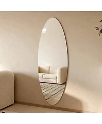 Laoties Oval Full Length Wall Mirror, Wall-Mounted Body Mirror for Bedroom and Entryway