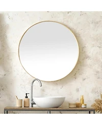 Laoties 48" Oversized Round Wall Mirror, Large Modern Metal Circle Statement Mirror for Living Room