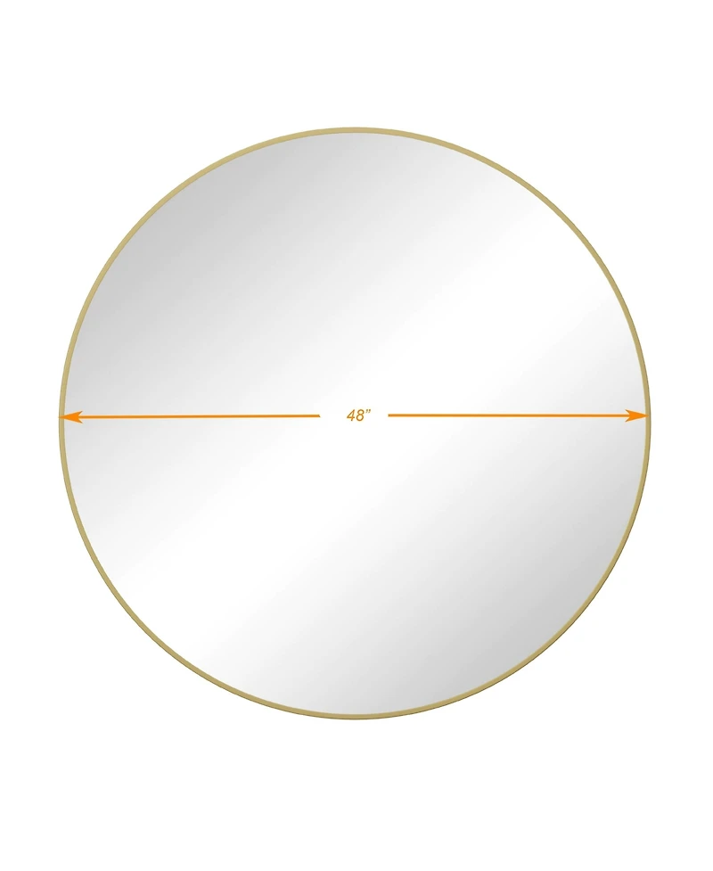 Laoties 48" Oversized Round Wall Mirror, Large Modern Metal Circle Statement Mirror for Living Room