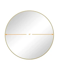 Laoties 48" Oversized Round Wall Mirror, Large Modern Metal Circle Statement Mirror for Living Room