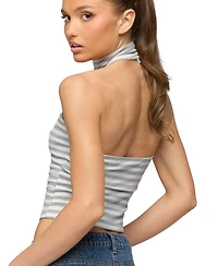 Edikted Women's Kay Striped High Neck Halter Top