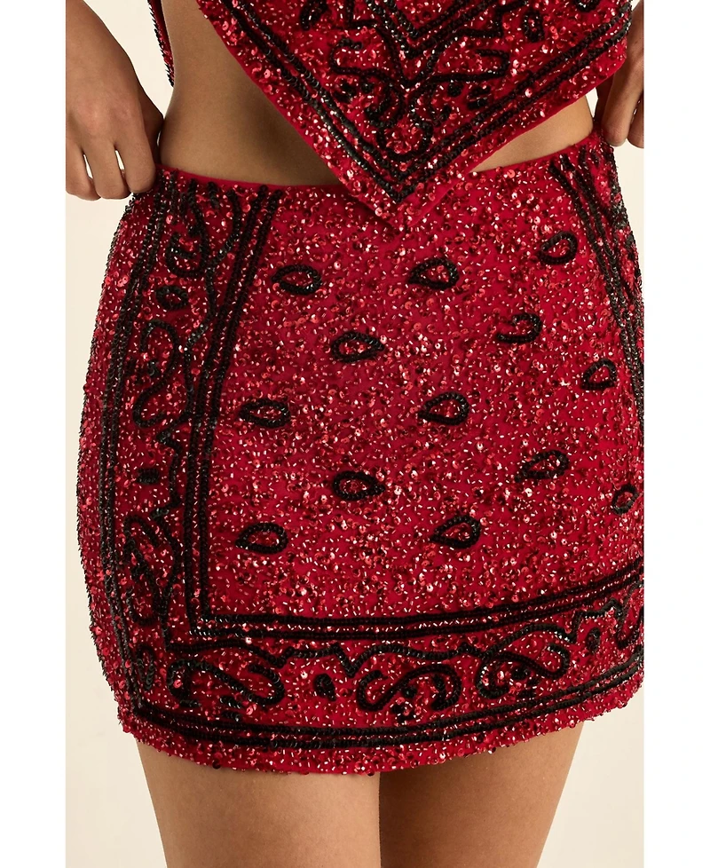 Nasty Gal Women's Hand Embellished Mini Skirt