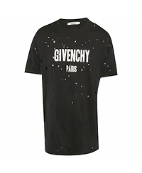 Pre-Owned Givenchy Men's Logo Print Jersey Distressed T-Shirt