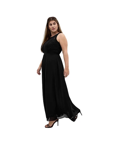 City Chic Women's Plus Panelled Bodice Maxi Dress