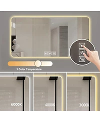 Laoties Led Bathroom Vanity Mirror with Lights, Anti-Fog Dimmable Wall Mounted Makeup