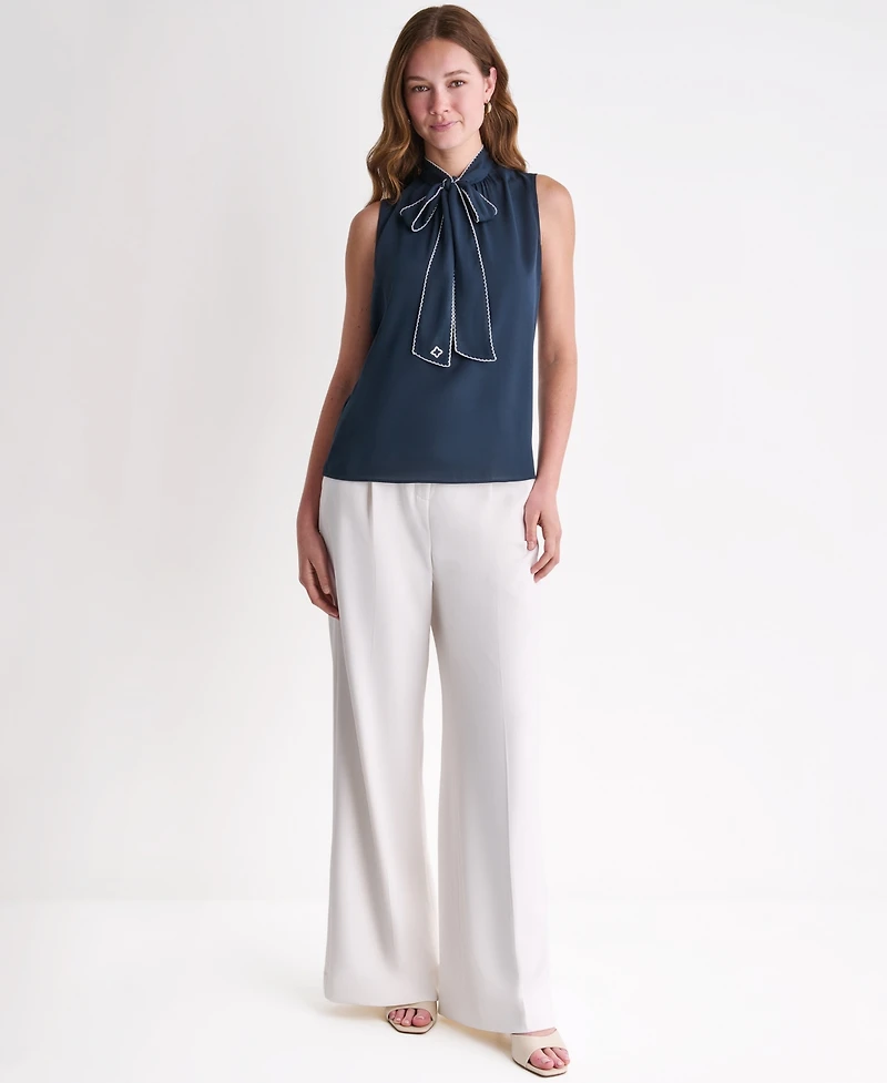 Bcbg Women's Sleeveless Tie-Neck Top