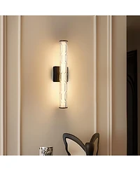 Midola 19.7" Bathroom Wall Sconce Set of 2, Modern Single Sconce Wall Lighting, Upgrated K9 Crystal Bronze Wall Light, Bedroom Vanity Sconce