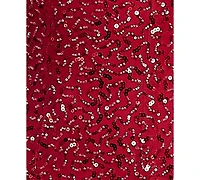 Alex & Sophia Juniors' Square Neck Bead Imitation Pearl Detail Sequin Dress