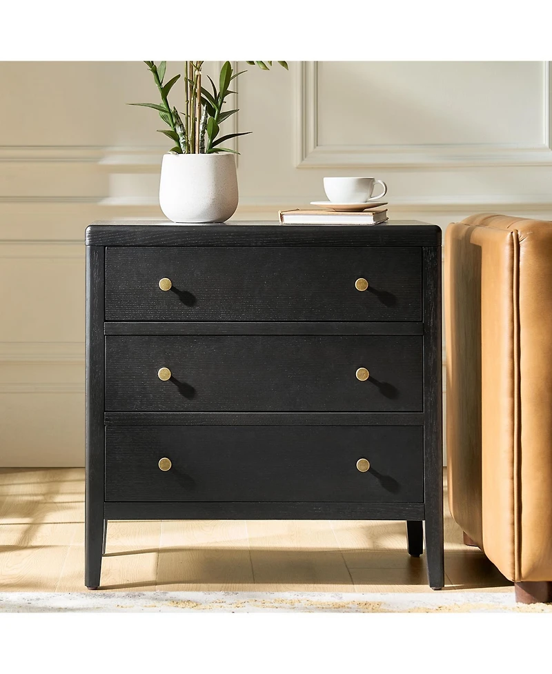 Hulala Home Vettorello Modern 28"W 3-Drawer Solid End Table with Integrated Power Station