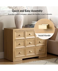 Hulala Home Persepolis Modern 32''W 3-Drawer Solid Wood End Table with Charging Station