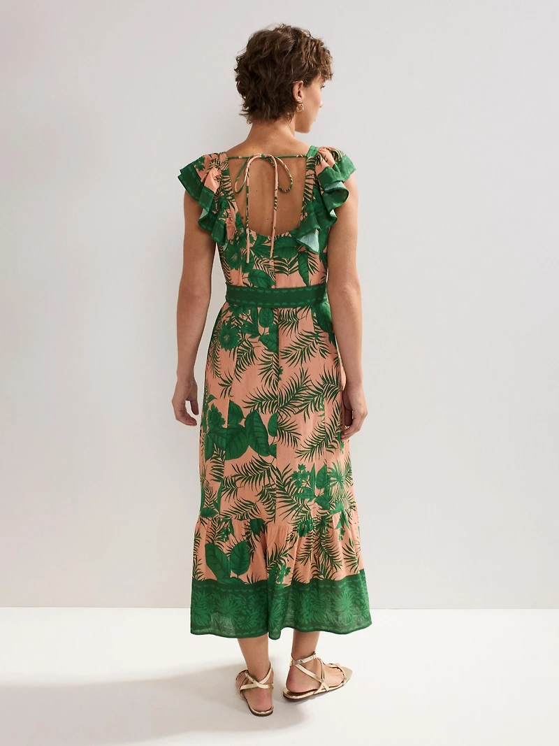 Phase Eight Women's Sandra Ruffled Square Neck Midi Dress