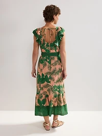 Phase Eight Women's Sandra Ruffled Square Neck Midi Dress