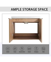 Sillysis Modern Wall Mounted Double Sink Bathroom Vanity Set