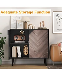 homfan Storage Cabinet with Shelf and Doors, Modern Sideboard Buffet with Storage, Free Standing Accent Cabinet for Dining Room, Living Room, Entryway