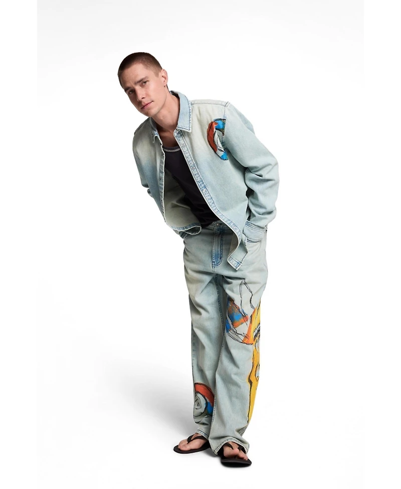 Desigual Men's Embroidered denim shirt