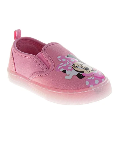 Minnie Mouse Girl's (7-12) Slip On Canvas Girls Polka Dot No Lace Everyday Wear Comfortable Durable Sole