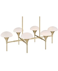 Possini Euro Design Davinos Wide Satin Gold 6-Light Linear Pendant Light