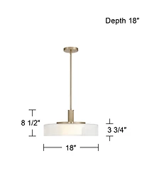 Possini Euro Design Gloria Wide Satin Brass and Glass Led Pendant Light