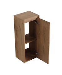 Sillysis 29.5 Inch Wall Mounted Modern Bathroom Vanity with Resin Sink, Soft Close Drawer, Side Cabinet for Ample Storage