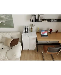 Streamdale Furniture 24 Inch Freestanding Bathroom Storage Cabinet Soft Close Glossy Plywood