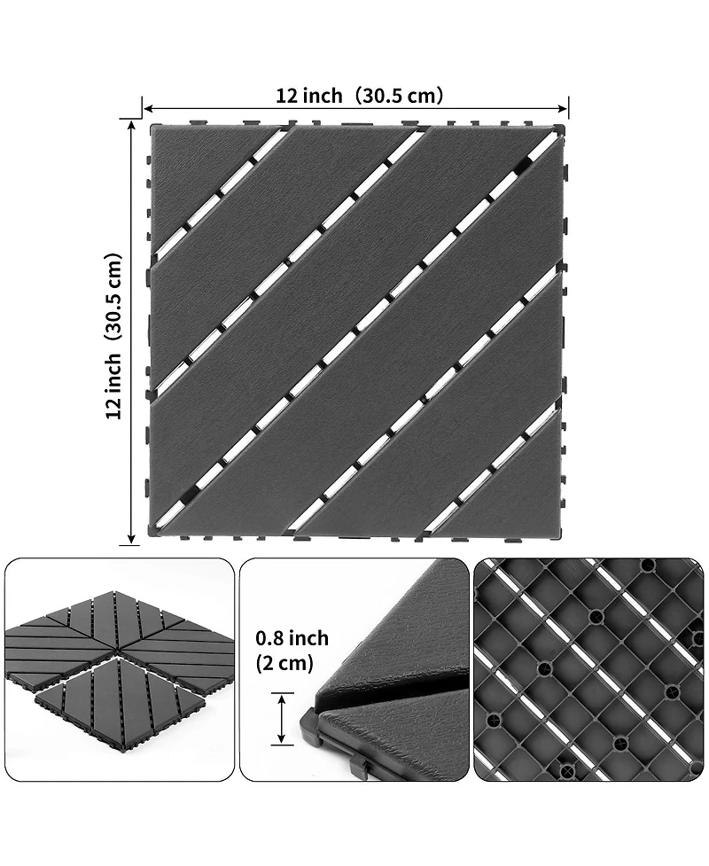 Streamdale Furniture Interlocking Waterproof Decking Tiles