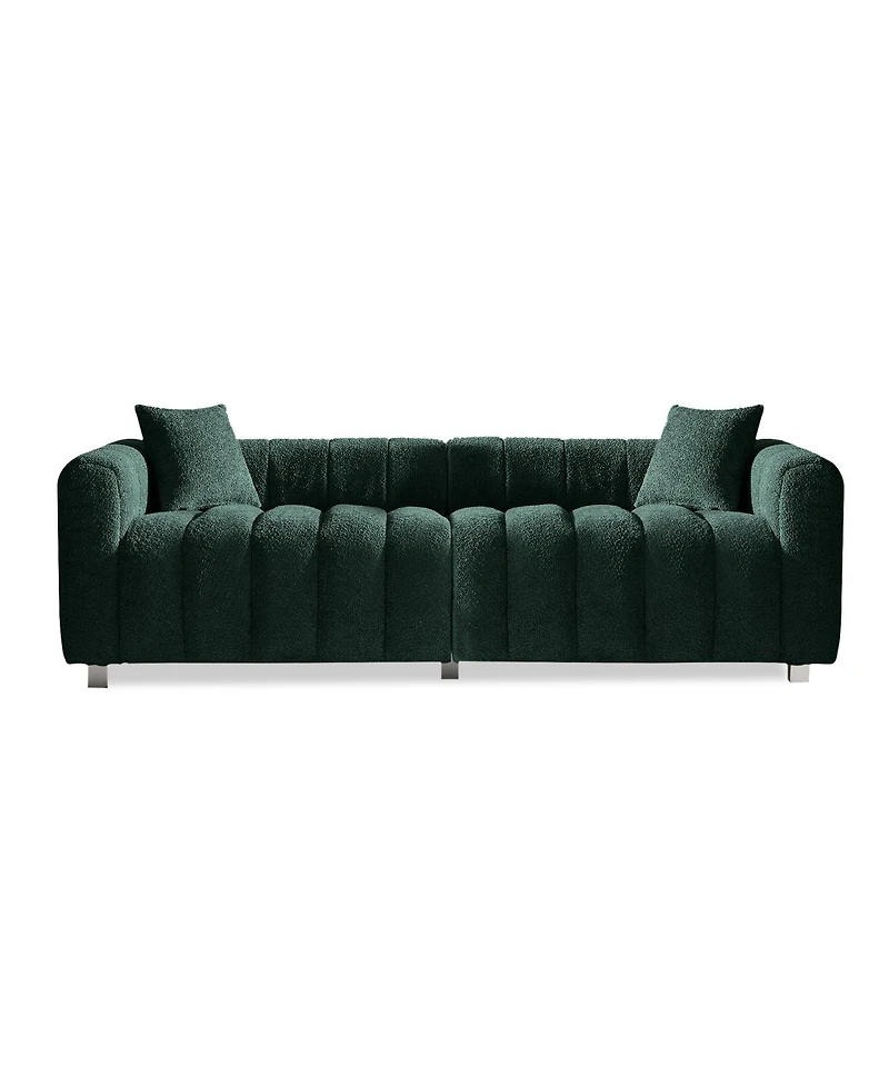 Streamdale Furniture Premium Velvet 3-Seater Sofa with Metal Legs and 2 Pillows