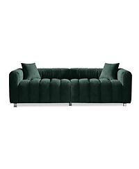 Streamdale Furniture Premium Velvet 3-Seater Sofa with Metal Legs and 2 Pillows