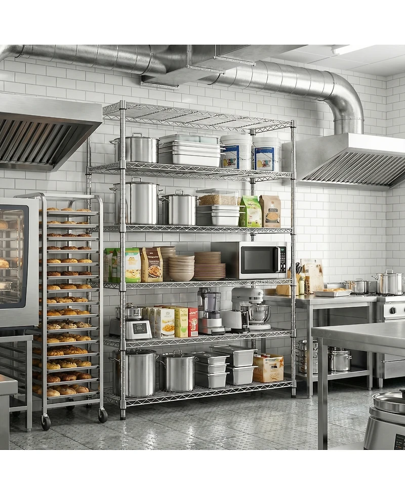 Streamdale Furniture 6-Tier Adjustable Metal Storage Shelving Unit