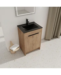 Sillysis Inch Freestanding Bathroom Vanity with Ceramic Sink