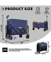 Streamdale Furniture Expandable Dual-Layer Utility Wagon with 5inch Wide Wheels 220lbs Capacity