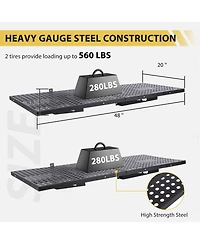 homfan Set of 2 Wall Mounted Shelf, Heavy Duty Metal Shelving Unit with Hooks for Garage or Laundry Room