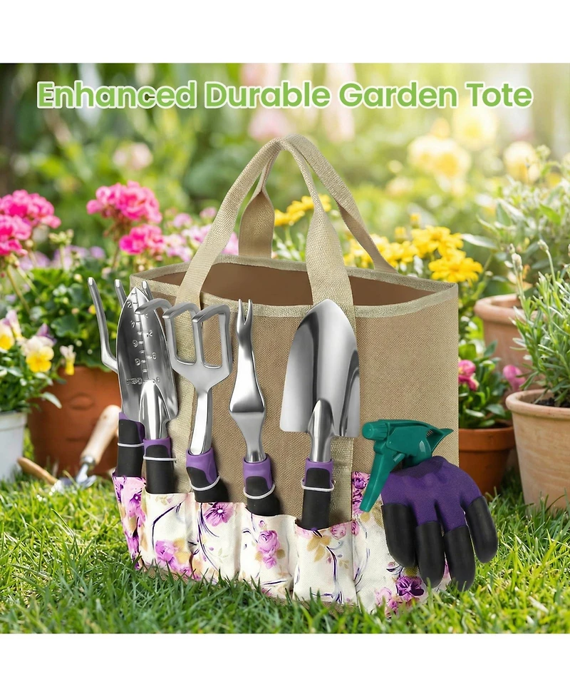 Xdovet Garden Tools Set Stainless Steel Kit With Tote Bag Rubber Handle Gift For Women Beginners Succulent Home