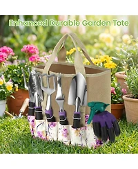 Xdovet Garden Tools Set Stainless Steel Kit With Tote Bag Rubber Handle Gift For Women Beginners Succulent Home