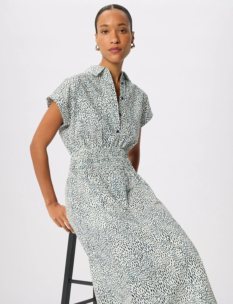 Whistles Women's Flecked Animal Collared Dress