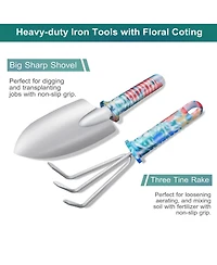 Xdovet Garden Tool Set Stainless Steel Heavy Duty Trowel Rake Weeder Pruner Shears Gloves Women