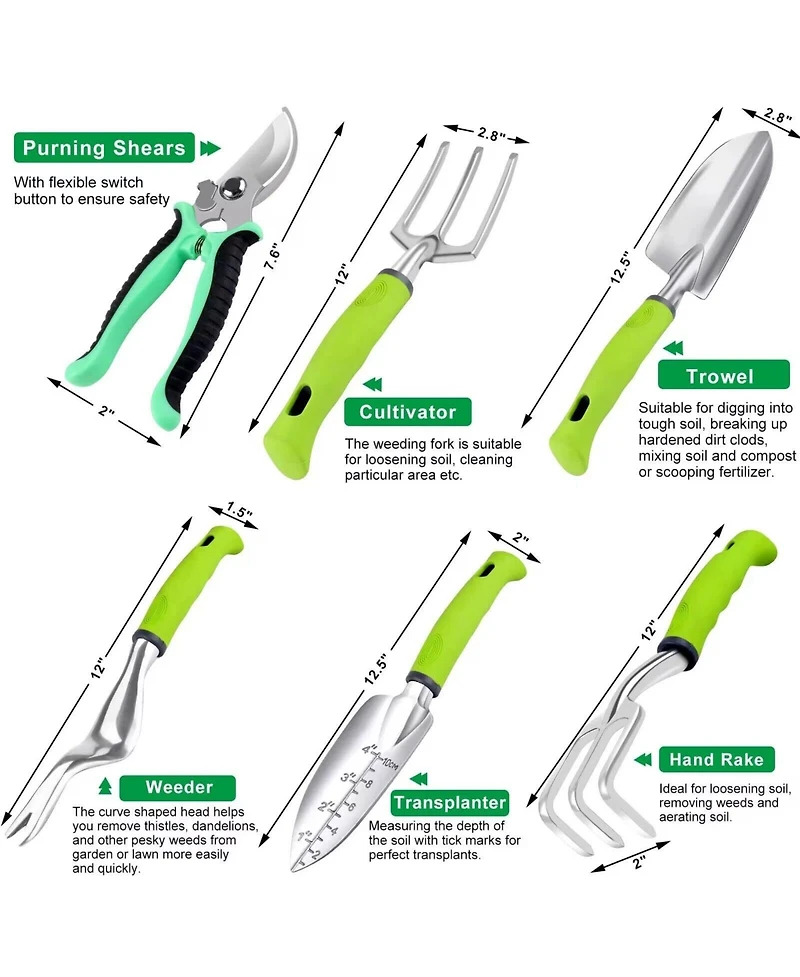 Xdovet Garden Tools Set Aluminum Hand Tools Bag Gloves Sprayer Gifts