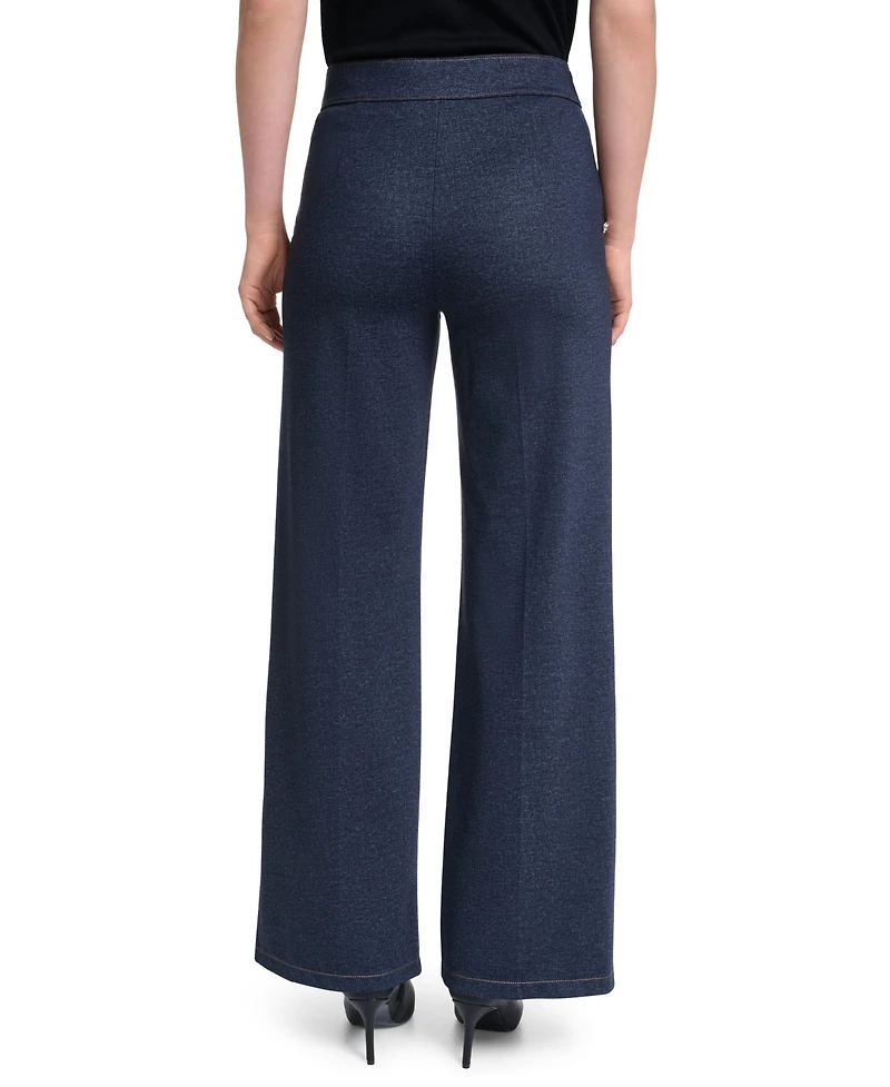 Karl Lagerfeld Paris Petite Silky Pont Mid-Rise Sailor Pants
