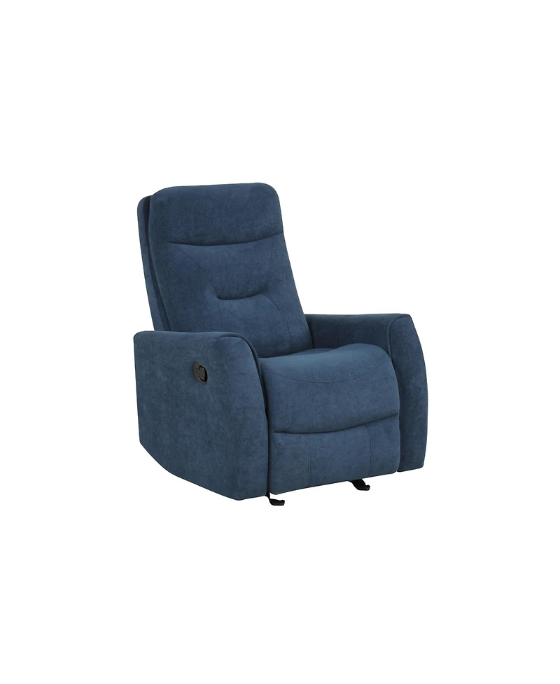 Clihome Durable Microsuede Velvet Manual Recliner with Rocker Function, Double Stitched Seam Accent Chair with Side Handle Release