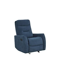 Clihome Durable Microsuede Velvet Manual Recliner with Rocker Function, Double Stitched Seam Accent Chair with Side Handle Release