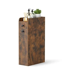 Volenca 4-Tier Slim Bathroom Storage Cabinet with Drawers on Casters, 27-in H