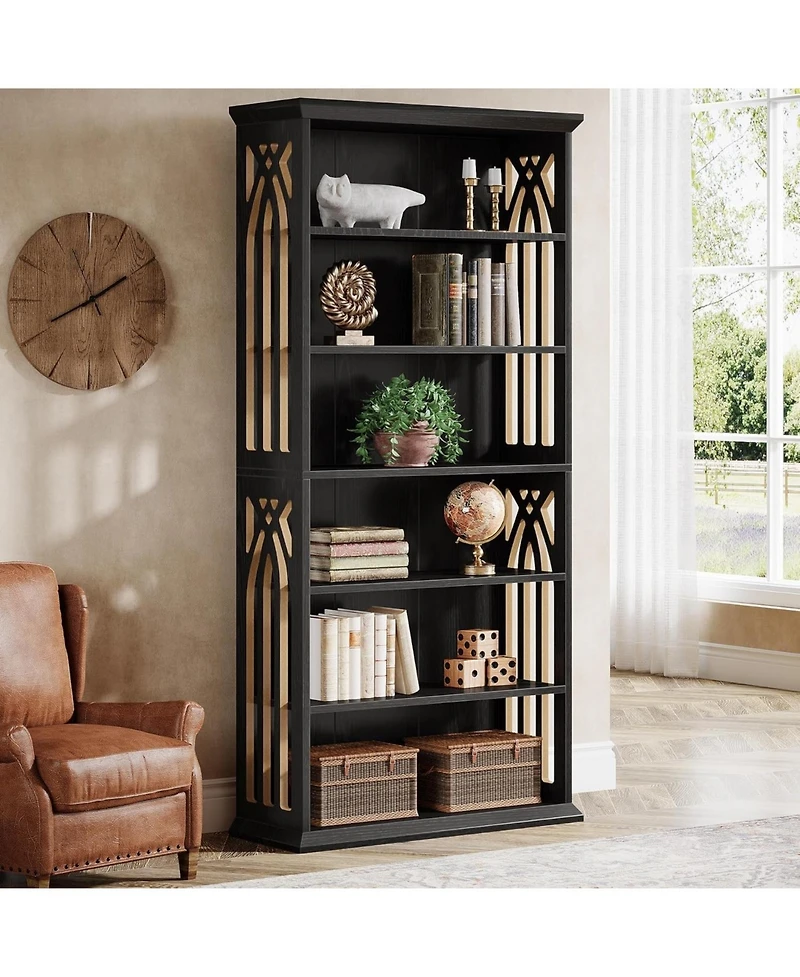 Tribesigns 6-Tier Bookshelf, 75-Inch Tall Bookcase, Large Bookshelves and Bookcases Freestanding Display Shelves, Wood Book Shelf for Living Room, Hom