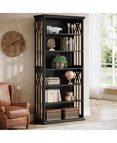 Tribesigns 6-Tier Bookshelf, 75-Inch Tall Bookcase, Large Bookshelves and Bookcases Freestanding Display Shelves, Wood Book Shelf for Living Room, Hom